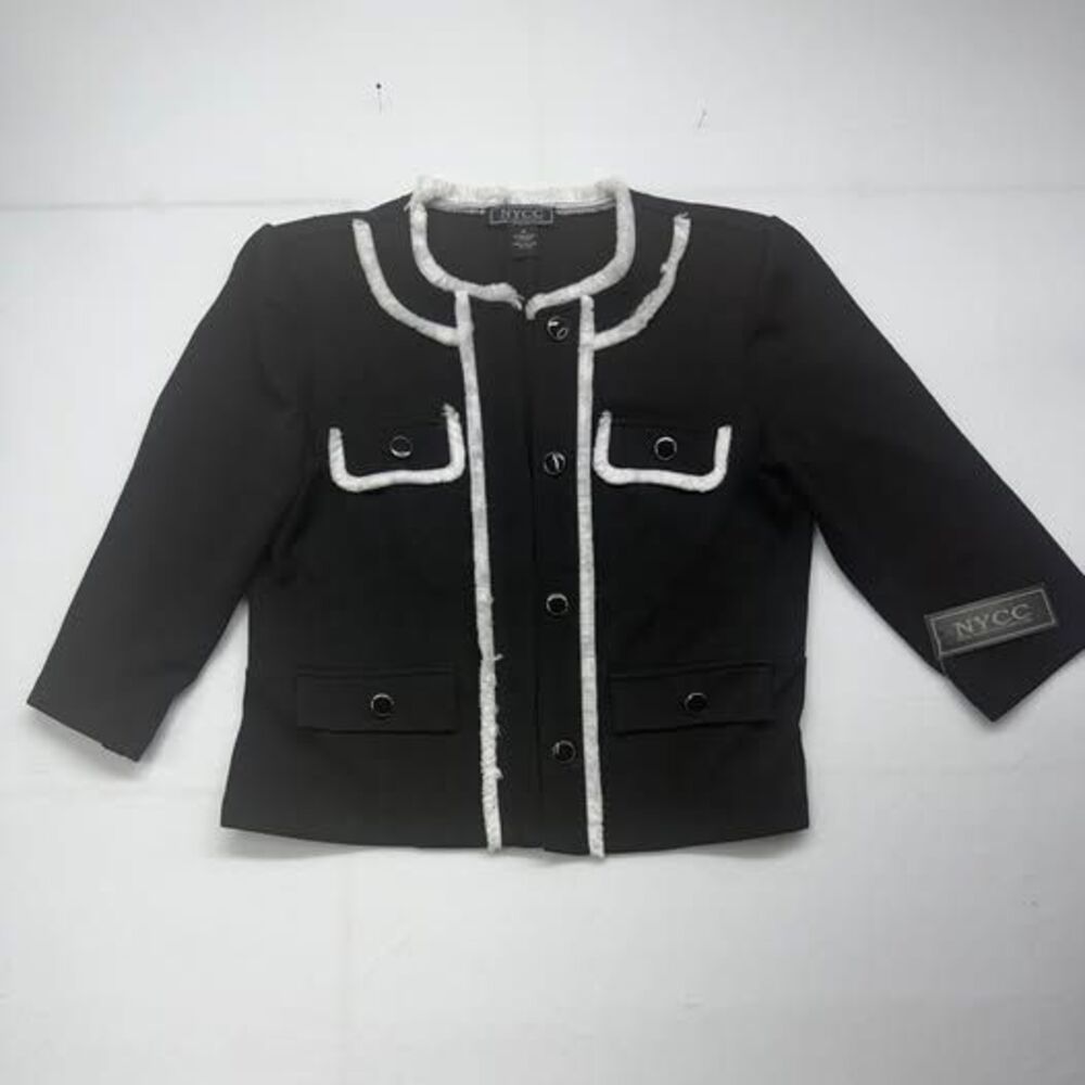 NYCC New York Clothing Co. Black and White Trim Jacket Size Medium